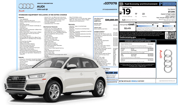 Use the Audi Build Sheet or VIN for Repairs and Maintenance